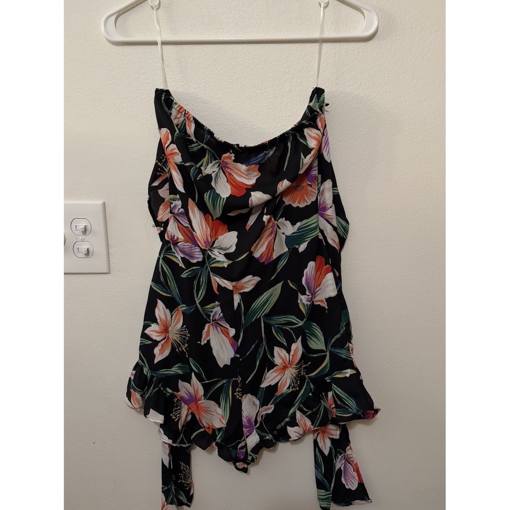 Timing Floral‎ Strapless Summer Women's Romper Size S